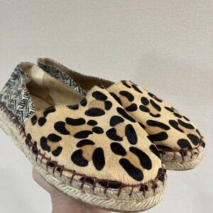 Soft Surroundings Espadrilles Womens Size 8 Cheetah Print Slip On Shoes